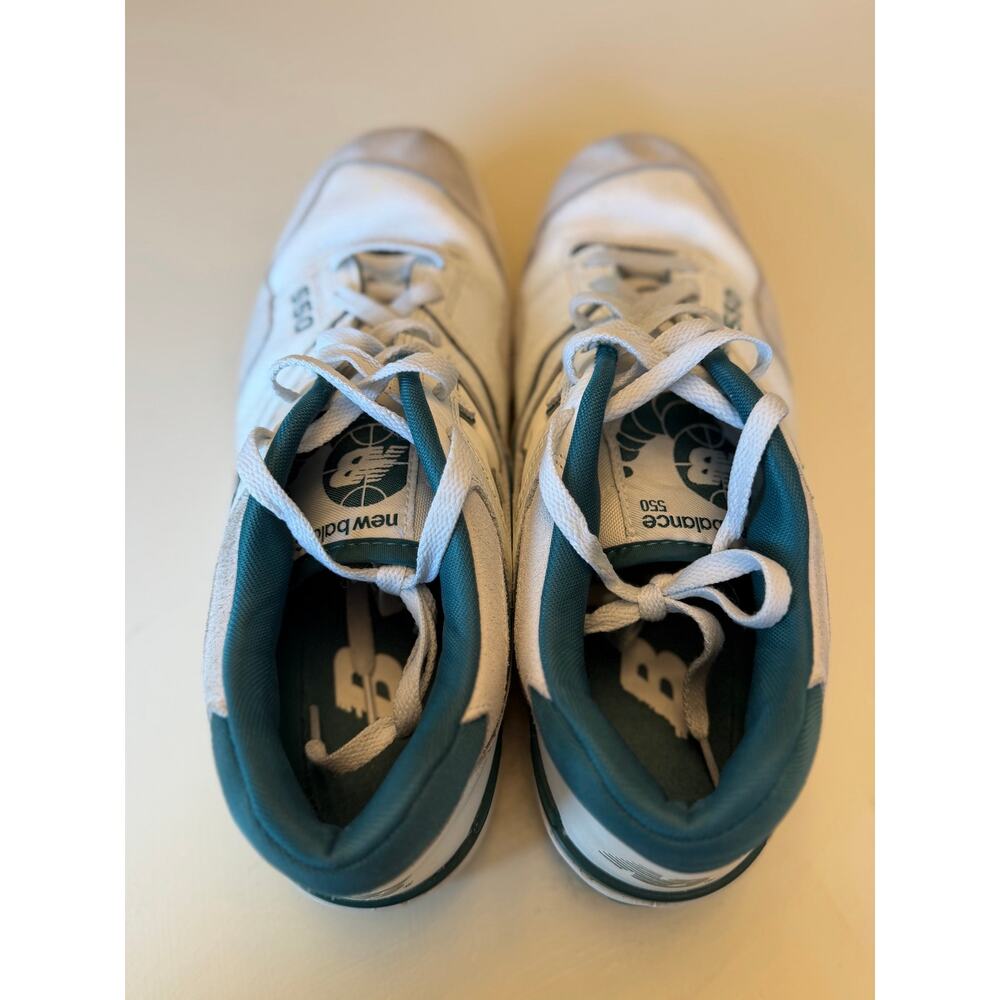 New Balance 550 White Vintage Teal Green Men's Size 12 BB550STA Retro Sneakers - Picture 6 of 8